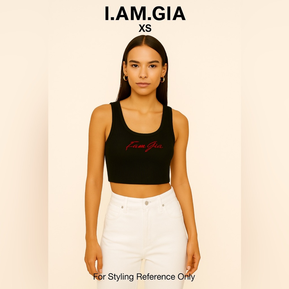 I.AM.GIA Black Crop Tank Top - Size XS